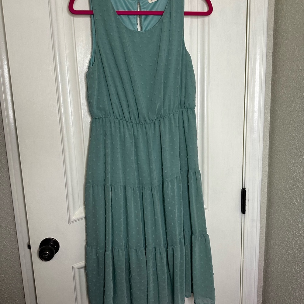 Reb In J spring blue dress.